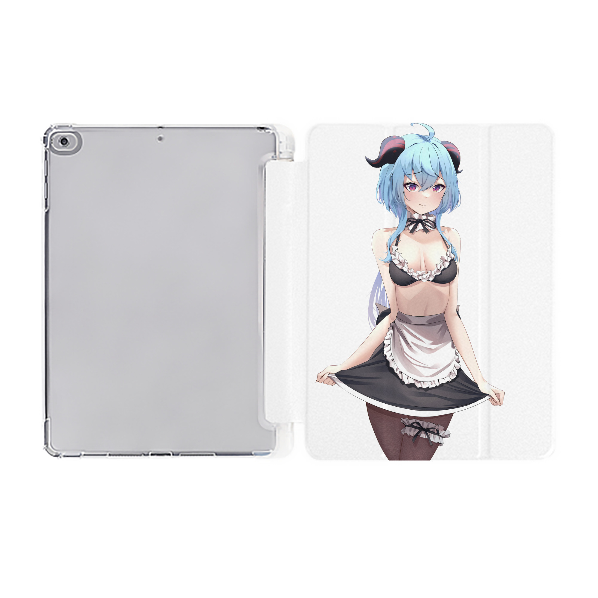 げんし神 甘雨 かんう genshin Ganyu IPad ケース ペン収納付き 三つ折りスタンド PUレザー×シリコン 対応機種9.5/10.5/10.9インチ
